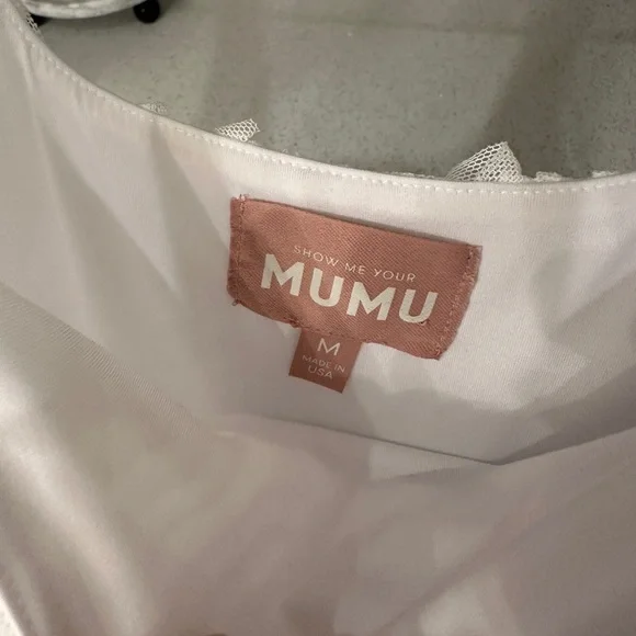 Show Me Your MuMu Bradshaw Maxi Dress White Rosette White Textured Dress - Picture 3 of 10